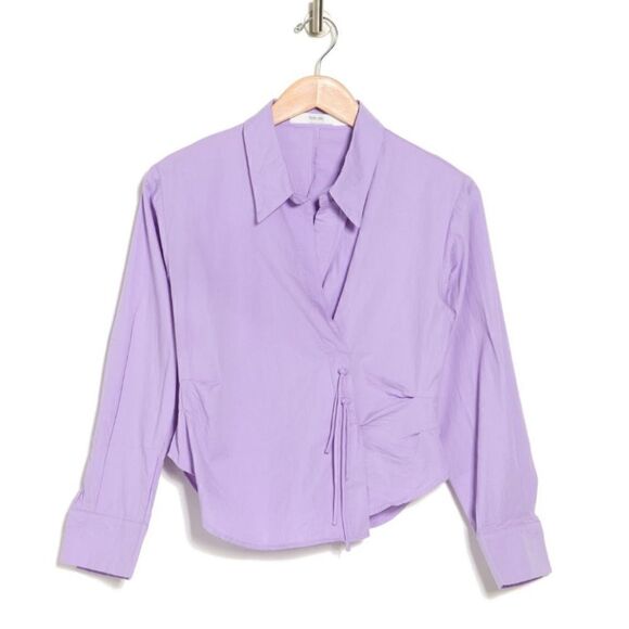70/21 High-Low Long Sleeve Top, Designer Luxury, Large. Purple, NWT - Picture 4 of 15